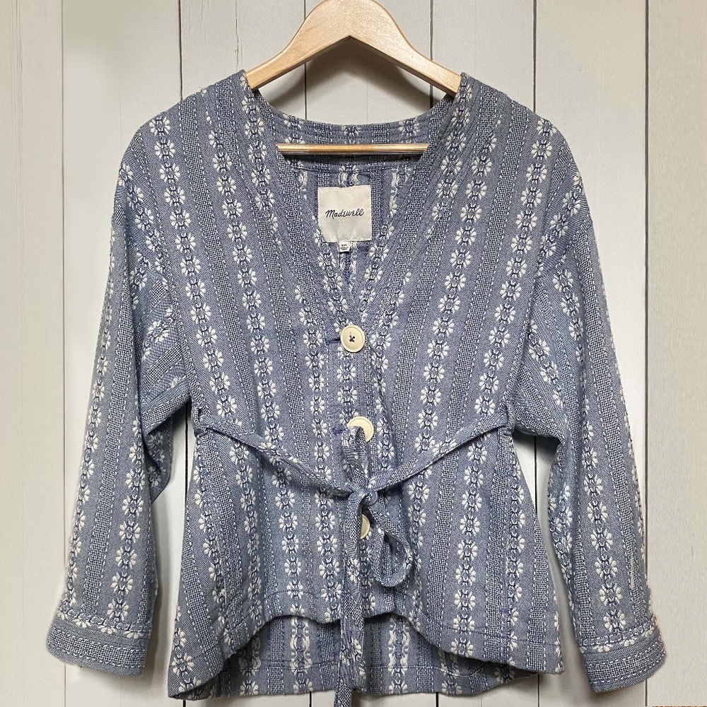 Madewell | Floral Jacquard Tie-Waist Jacket | Size XXS